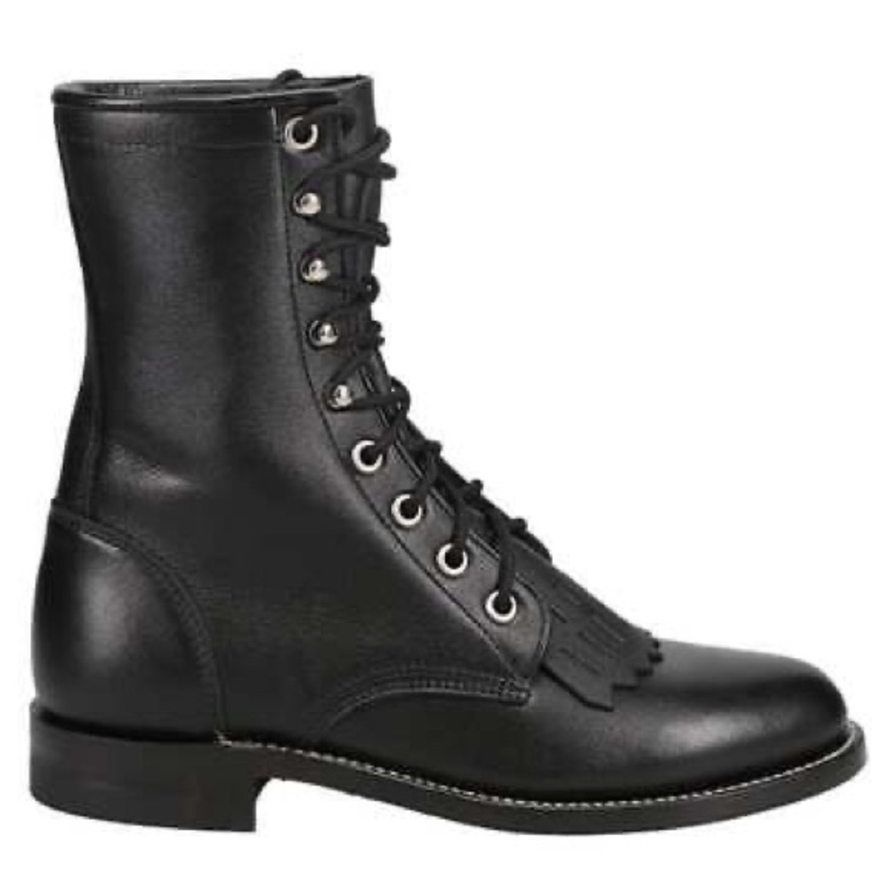 Black Western Boots size 8.5 D Toddler Boots NWOT Lace up Riding Kids - Picture 4 of 8